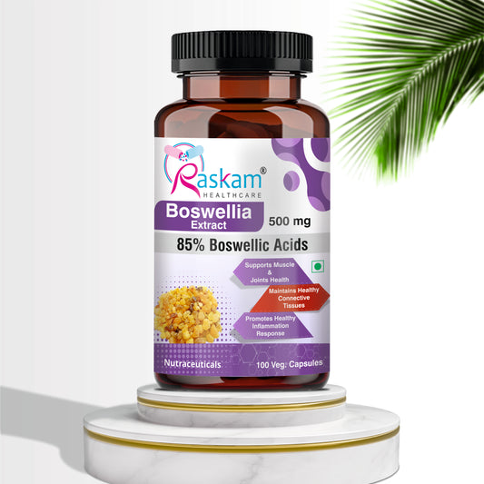 Raskam Boswellia Serrata Extract- 100 Veg Capsules - High Potency Joint Support