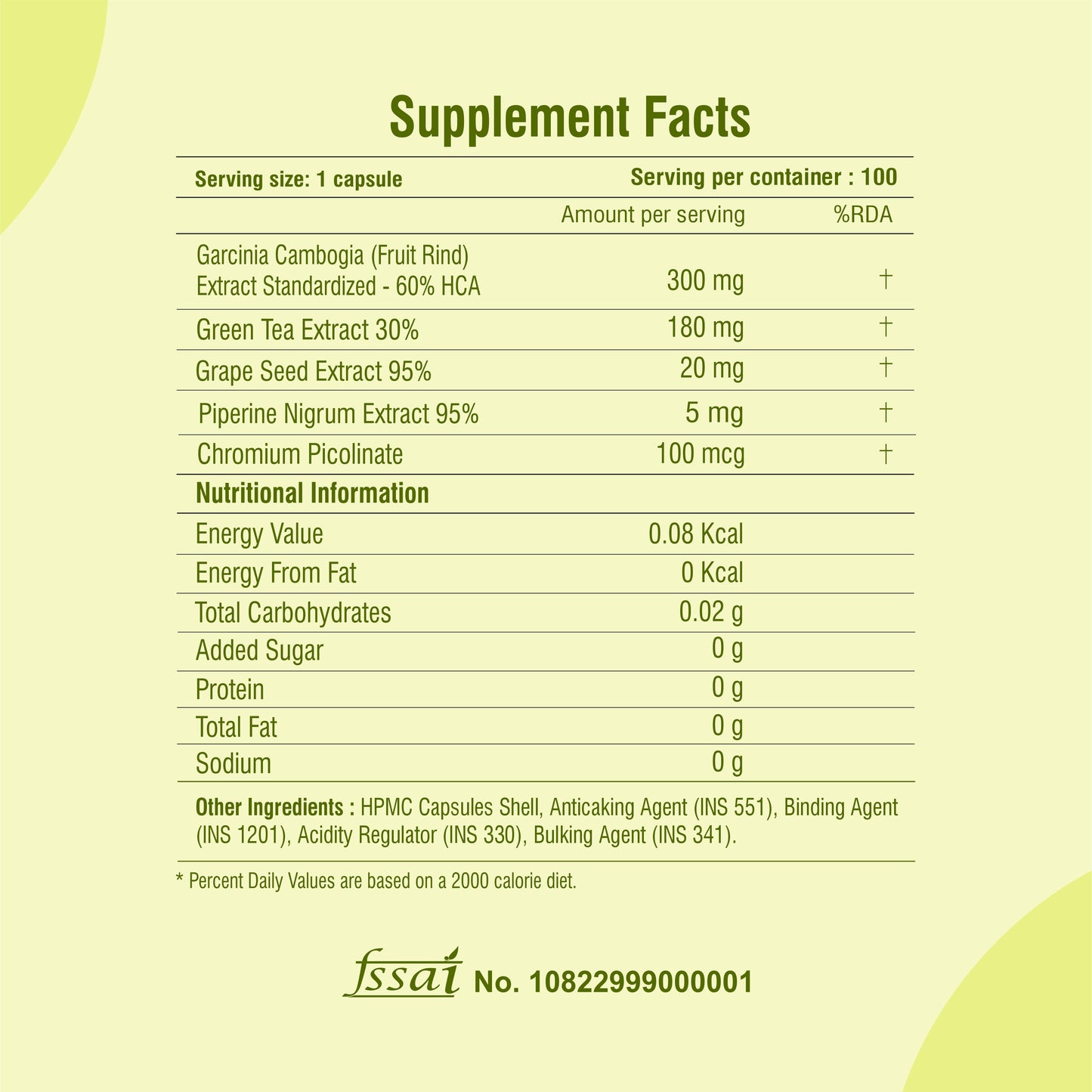 Raskam Fat Burner - 100 Capsules- Weight Loss Supplement with Garcinia Cambogia, Green Coffee Beans Green Tea Extract Metabolism Booster Belly Fat Burner for Men & Women
