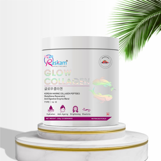 Raskam Glow Collagen Peptides Powder for Men & Women | Collagen Powder with Biotin, Vitamins C & E for Hair, Nails, Skin Radiance & Anti-Aging Flav- Mix Berry (100gm , 250 gm)