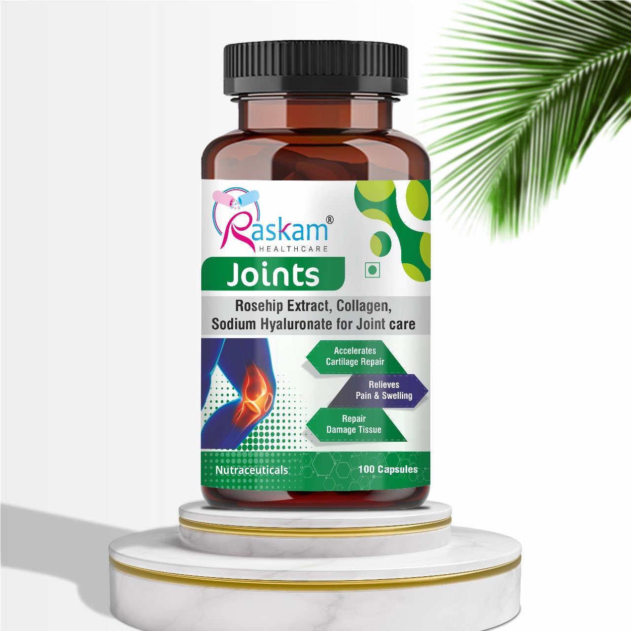 Raskam Joints - 100 Capsules - Cartilage Joint and Bone Health