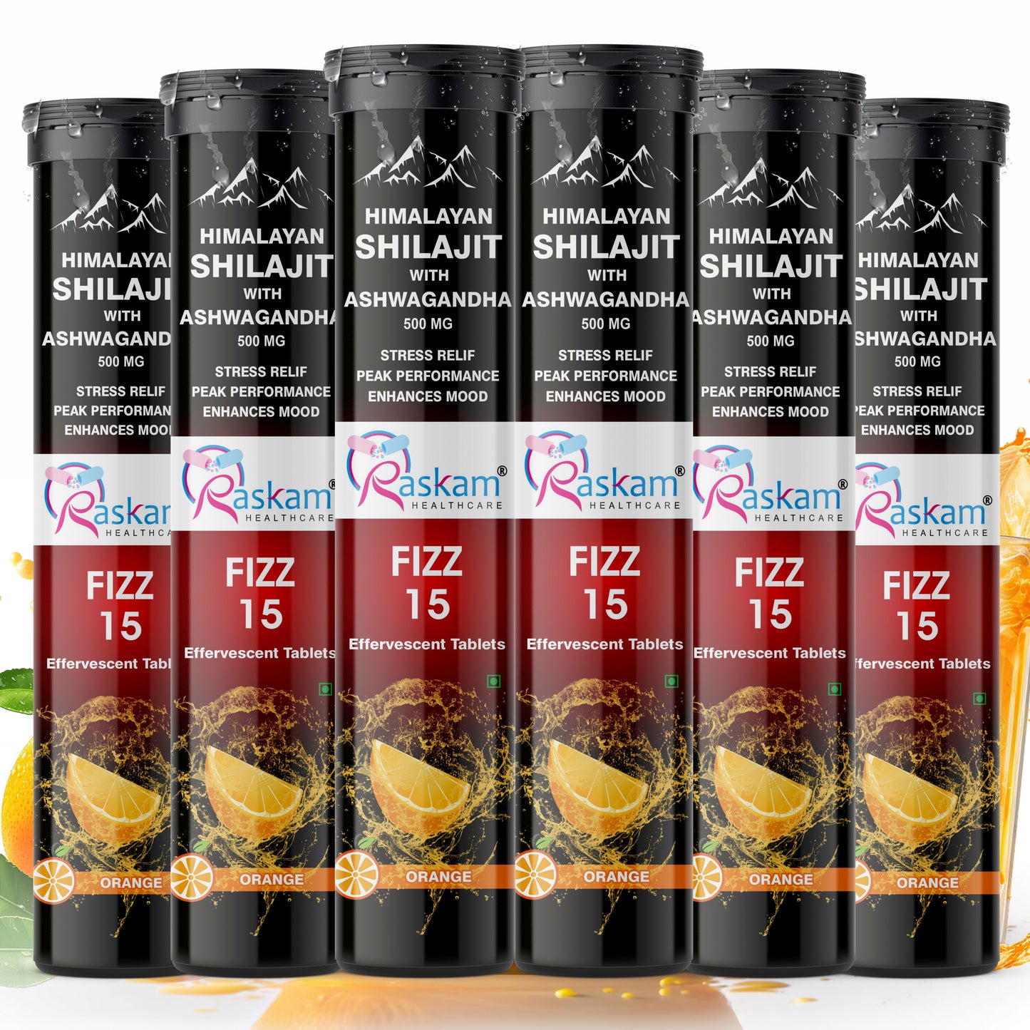 Raskam Himalayan Shilajit With Ashwagandha Effervescent Tablets for Strength, Performance & Muscle recovery | Ayush Approved