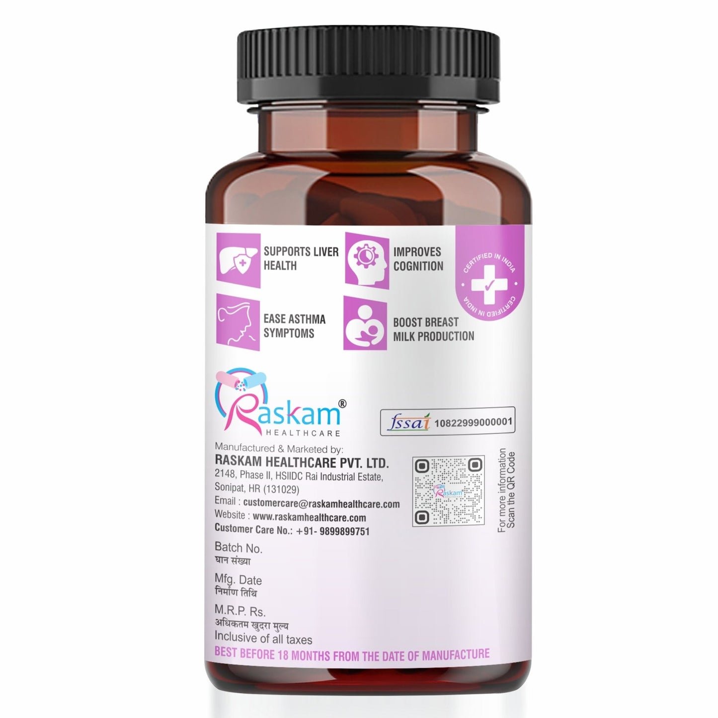 Raskam Milk Thistle-100 Veg capsules Milk Thistle Extract for Complete Liver Support, Alcohol Detox & Protection Against Fatty Liver