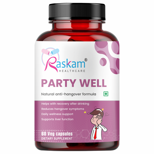 Raskam Party Well 60 Capsules- Anti Hangover Formula