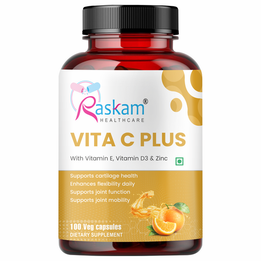 Raskam Vita C Plus - 100 Capsules - Antioxidant & Immune Support - Overall Health - Skin Anti-Ageing -Supports Healthy Skin & Joints