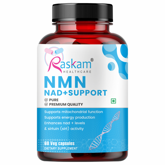 Raskam NMN 500mg capsules | Ultra-Pure 99% NMN for Longevity & Anti-Aging | NAD+ Boost, Cellular Energy & DNA Repair Support