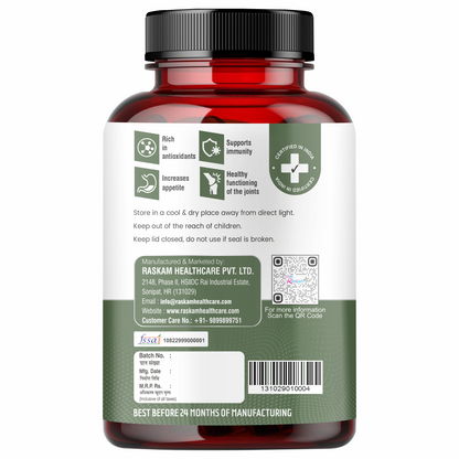 Raskam Moringa 100 Capsules- Helps Lower Blood Sugar & Cholesterol Levels,  Boost Metabolism and Digestion