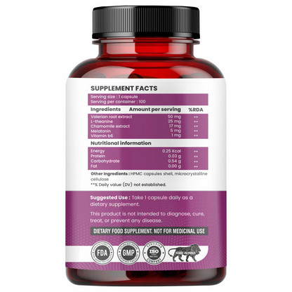 Raskam Melatonin 5mg- 100 capsules- Promotes Sleep and Relaxation