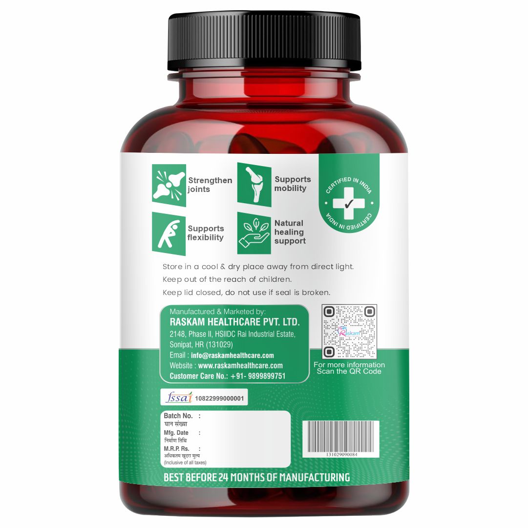 Raskam Joints - 100 Capsules - Cartilage Joint and Bone Health
