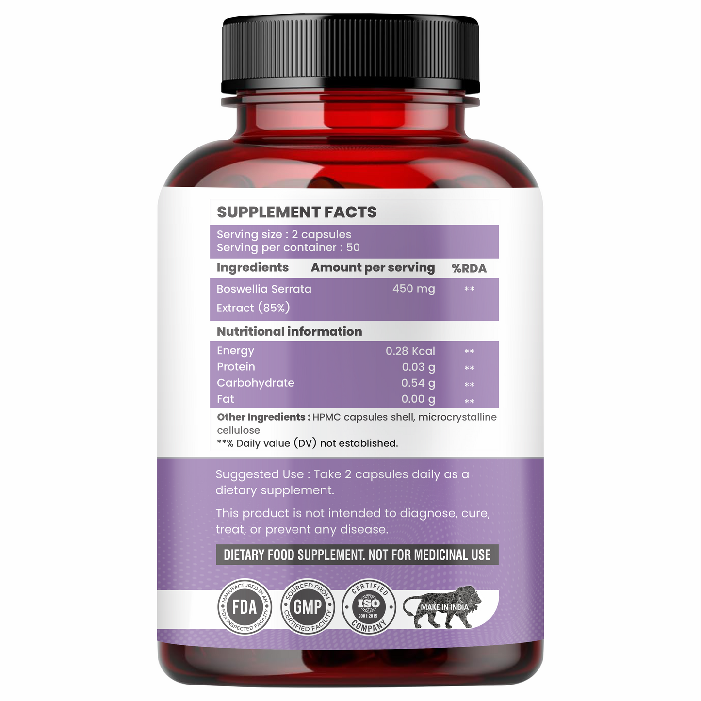 Raskam Boswellia Serrata Extract 100 Veg Capsules – High Potency Joint Support Supplement for Mobility, Flexibility & Bone Wellness | Herbal Formula for Active Lifestyle, Cartilage Care & Daily Comfort Support