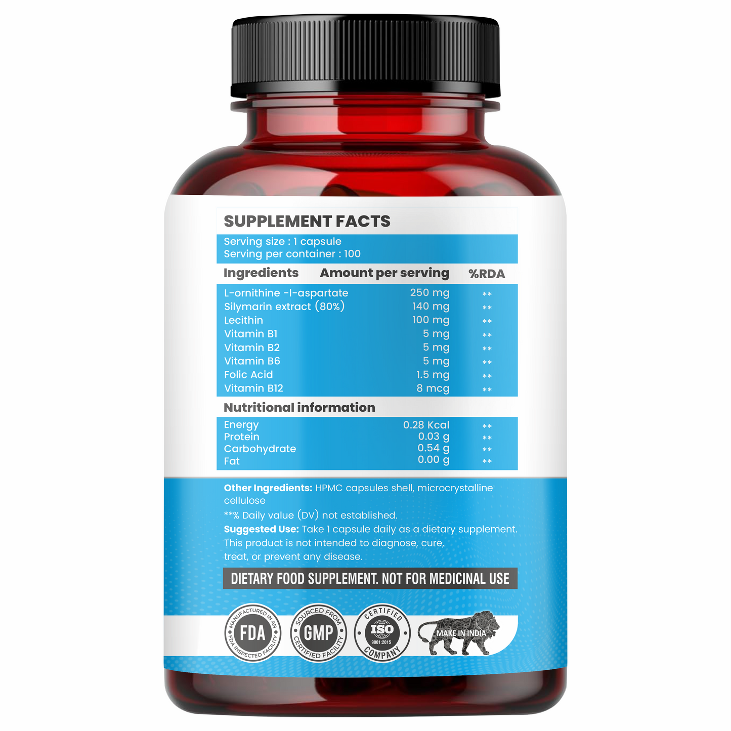 Raskam Liver Detox - 100 Capsules Natural Detoxification Formula - Digestive Enzymes - Supports Liver - Fit Health Fatty Liver Care- Body Detox Support