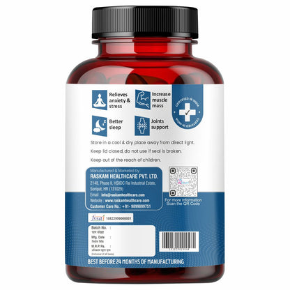 Raskam High Absorption Magnesium Glycinate -120 Vegetable Capsules ,550mg