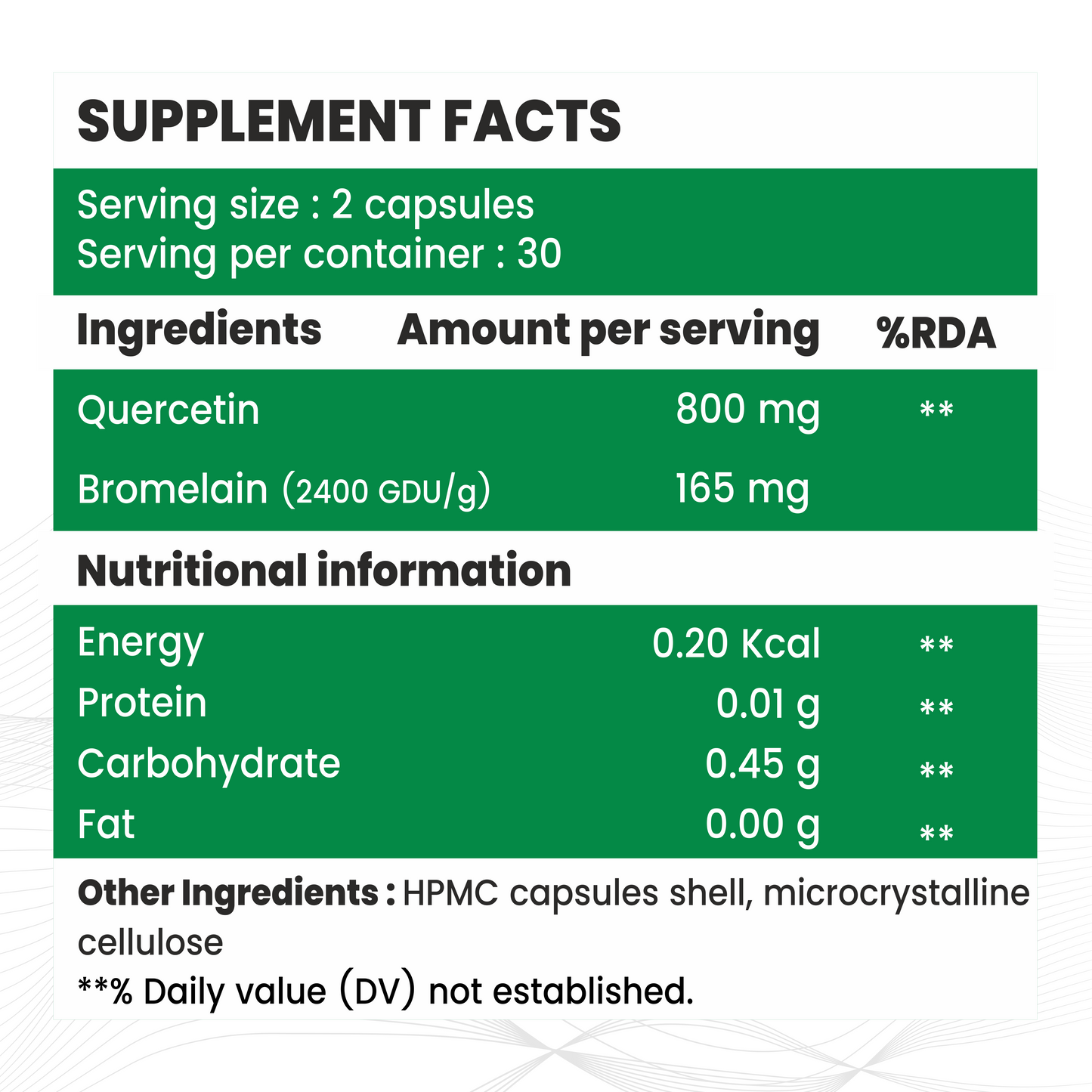 Quercetin with Bromelain Capsules | Immune & Respiratory Support | Powerful Antioxidant Formula | Promotes Cardiovascular & Joint Wellness | 60 Veg Capsules
