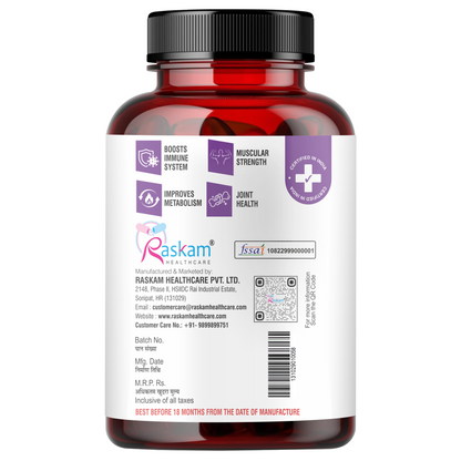 Raskam Black Ginger- 60 Capsules for Men & Women | Energy Boost, Anti-Inflammatory Properties