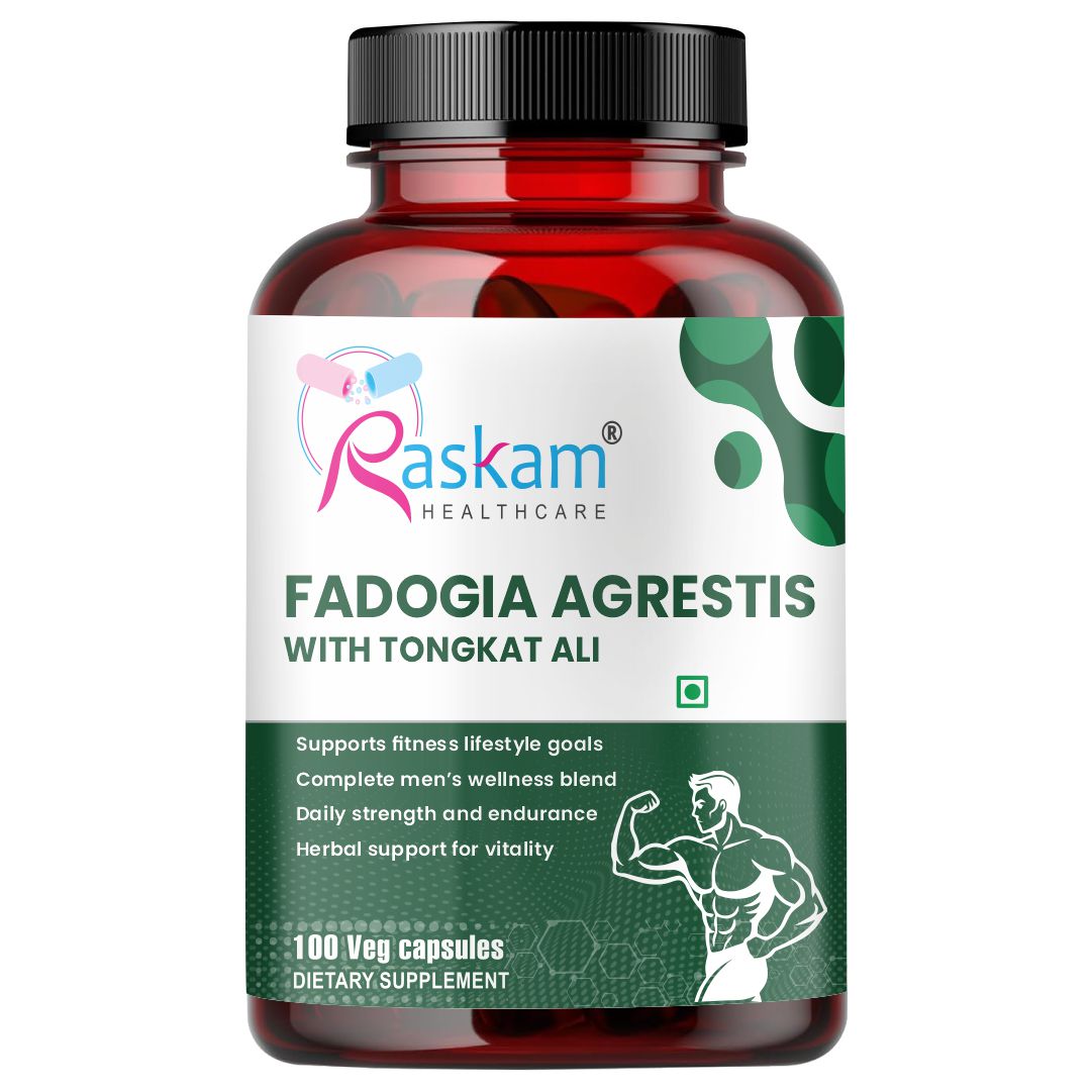Raskam Fadogia Agrestis with Tongkat Ali Capsules, Maximum Strength, May Support athletic performance, stamina and stress tolerance, Vegan Friendly , 30 Veg Capsules