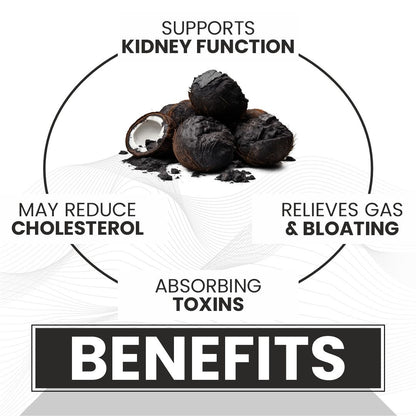 Raskam Activated Charcoal with Apple Cider Vinegar |  Helps in Digestion, Bloating, Liver & Kidney Detox | 100 Veg Capsules