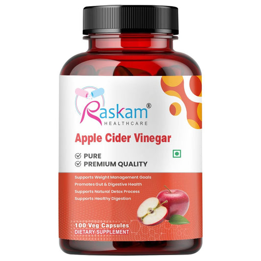 Raskam Apple Cider Vinegar- 100 Capsules- Easy Digestion & Weight Management