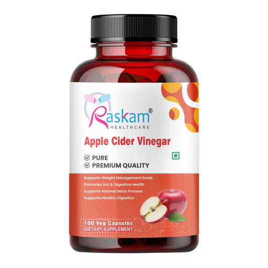 Raskam Apple Cider Vinegar- 100 Capsules- Easy Digestion & Weight Management