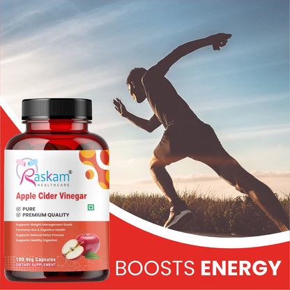 Raskam Apple Cider Vinegar- 100 Capsules- Easy Digestion & Weight Management