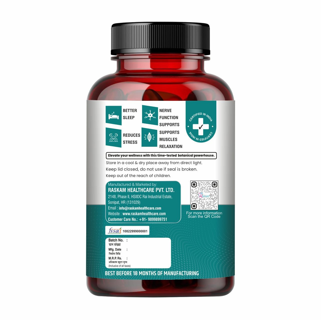 Magnesium L-Threonate Capsules for Brain Health, Memory & Focus Support | Improves Sleep Quality | 90 Veg Capsules