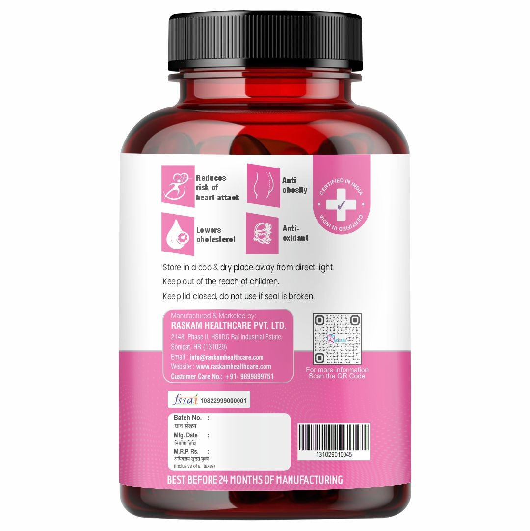 Raskam Banaba Leaf Extract 60- Veg Capsules (Non-GMO & Gluten Free) - Supports Healthy Blood Sugar Levels