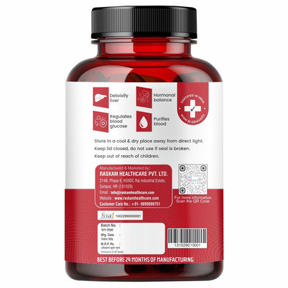 Raskam Healthcare Berberine HCL 1200mg with Ceylon Cinnamon, 60 Vegetarian Capsules, Dietary Supplement