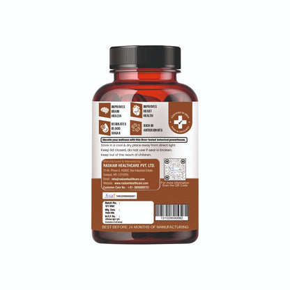 Raskam Natural Black Garlic Capsules Superfood Immunity Booster - Heart & Weight Management - Detox Antioxidant Supplement (60 Veg Capsules)