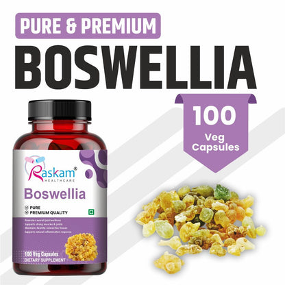 Raskam Boswellia Serrata Extract- 100 Veg Capsules - High Potency Joint Support