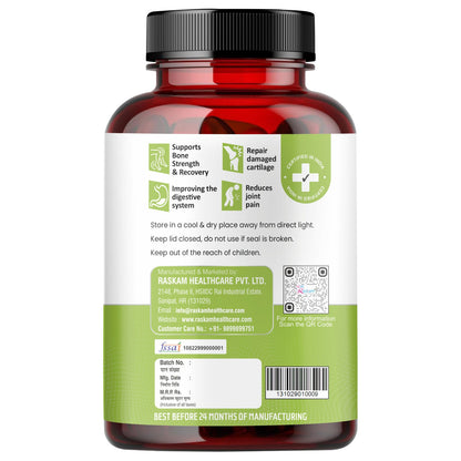 Raskam Cissus Quadrangularis Extract 1000mg - 100 Veg Capsules- Bone & Joint Wellness