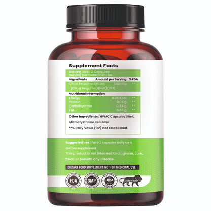 Raskam Citrus Bergamot 1200mg Supplement, 100 Veg Capsules, Antioxidant-Rich Complex for Heart Health and Immune Support