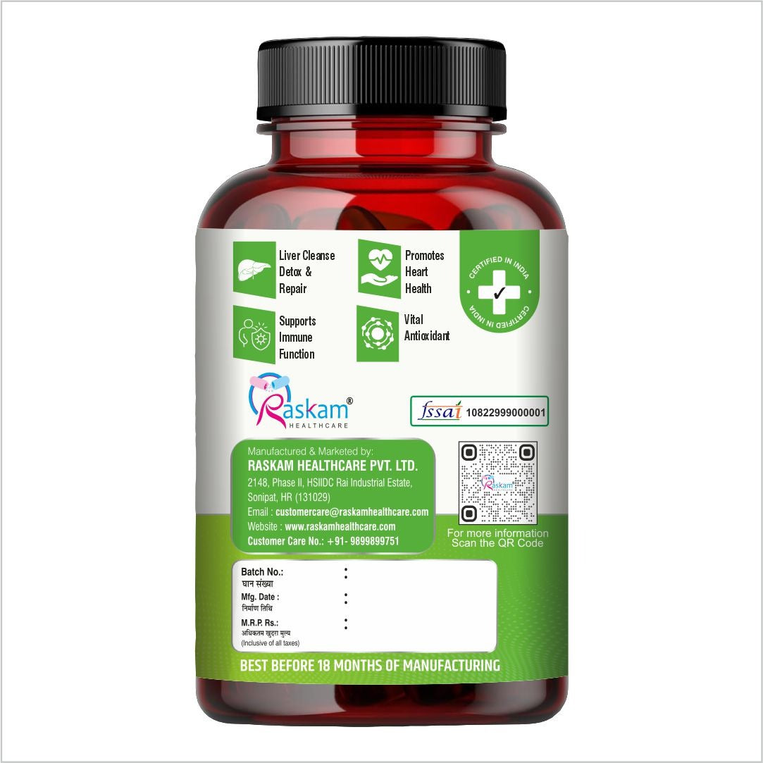 Raskam Citrus Bergamot 1200mg Supplement, 100 Veg Capsules, Antioxidant-Rich Complex for Heart Health and Immune Support