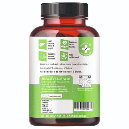 Raskam Citrus Bergamot 1200mg Supplement, 100 Veg Capsules, Antioxidant-Rich Complex for Heart Health and Immune Support