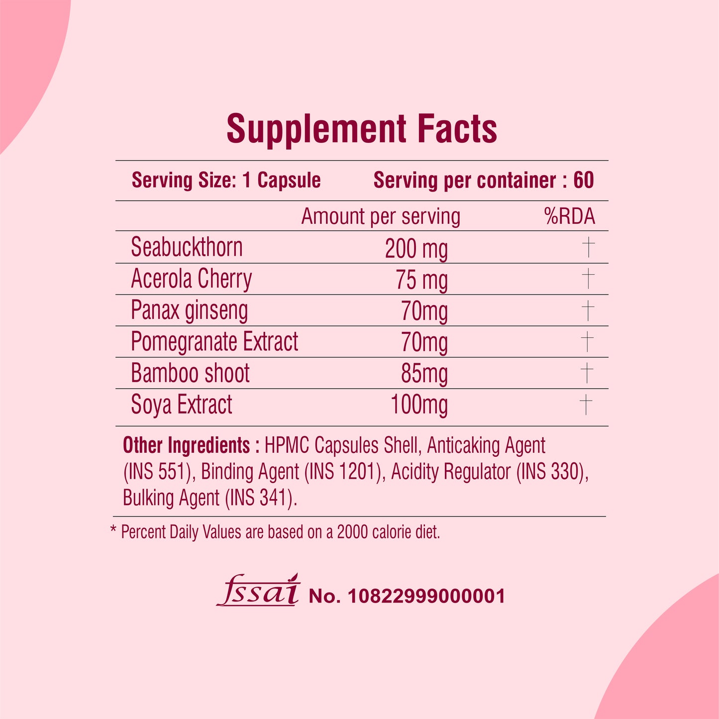 Raskam Plant Blased Collagen-60 capsules Supports Natural Collagen Formation & Skin Regeneration