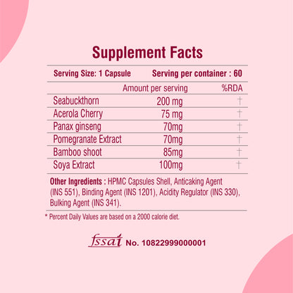 Raskam Plant Blased Collagen-60 capsules Supports Natural Collagen Formation & Skin Regeneration