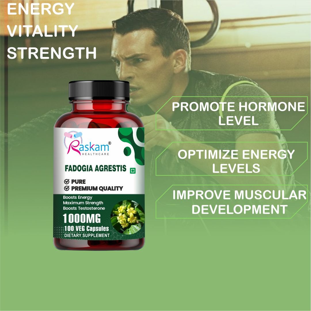 Raskam Fadogia Agrestis with Tongkat Ali Capsules, Maximum Strength, May Support athletic performance, stamina and stress tolerance, Vegan Friendly, 100 Capsules