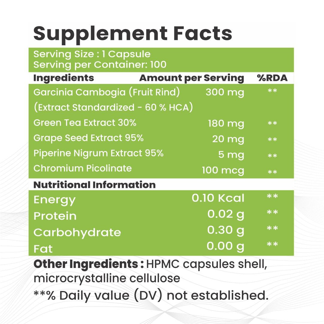 Raskam Fat Burner - 100 Capsules- Weight Loss Supplement with Garcinia Cambogia, Green Coffee Beans Green Tea Extract Metabolism Booster Belly Fat Burner for Men & Women