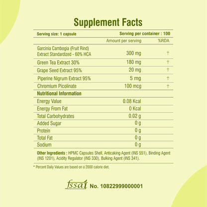 Raskam Fat Burner - 100 Capsules- Weight Loss Supplement with Garcinia Cambogia, Green Coffee Beans Green Tea Extract Metabolism Booster Belly Fat Burner for Men & Women