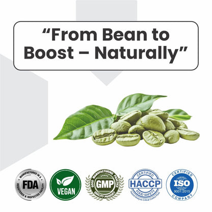 Raskam Green Coffee Bean 800 mg -60 Capsules with 50% CGA- Burns Extra Fat & Boosts Metabolism
