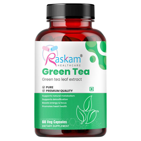 Raskam Green Tea Extract 500mg -60 Capsules with  90% Polyphenols & 45% EGCG- Weight Loss (Fat Burner) & Antioxidant