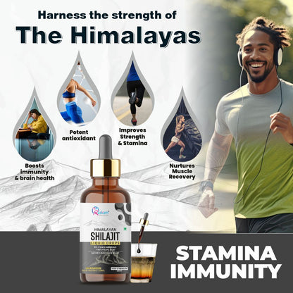 Raskam Pure Himalayan Shilajit liquid Drops - 30ml | Rich in Fulvic acid | Natural extract from Himalayas | 100% Pure Shilajit | Boosts Stamina And Energy | Boosts Stamina And Energy