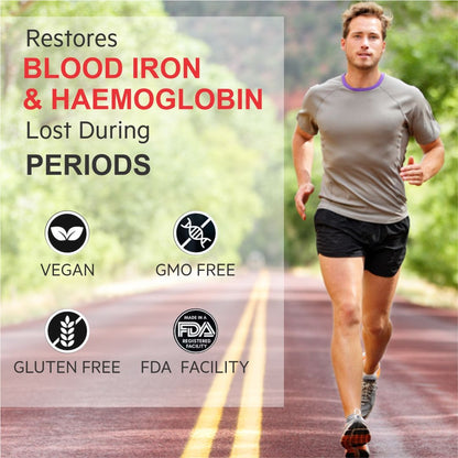 Raskam Iron Supplement with Folic Acid, Vitamin C & Vitamin B12, 60 tablets, Dietary Supplement