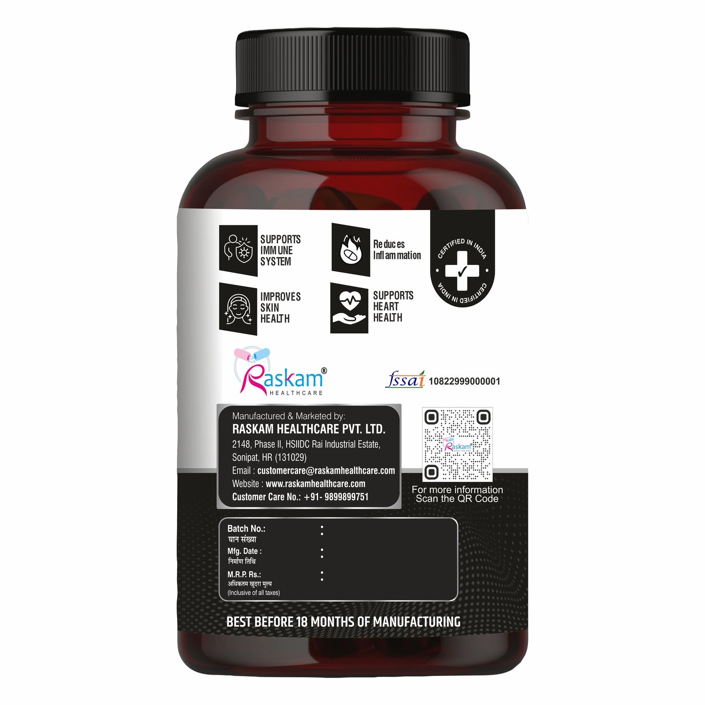 Raskam Black Seed Oil | Premium Cold Pressed Nigella Sativa 500mg | Heart, Skin & Joint Support | 60 Softgel