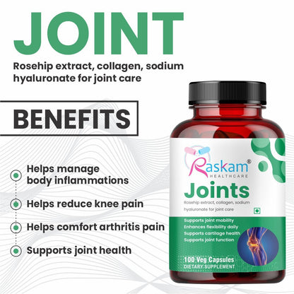 Raskam Joints - 100 Capsules - Cartilage Joint and Bone Health