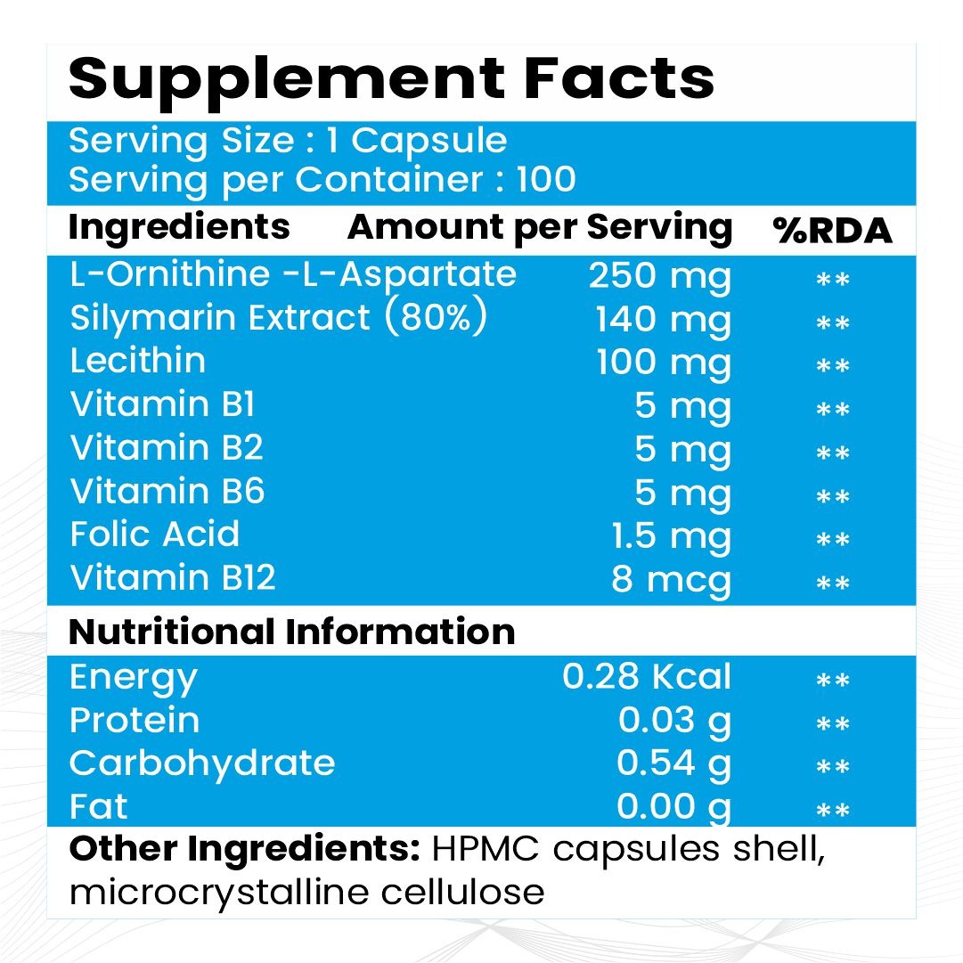 Raskam Liver Detox - 100 Capsules Natural Detoxification Formula - Digestive Enzymes - Supports Liver - Fit Health Fatty Liver Care- Body Detox Support