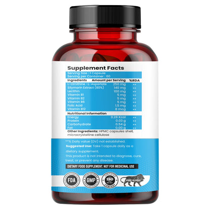 Raskam Liver Detox - 100 Capsules Natural Detoxification Formula - Digestive Enzymes - Supports Liver - Fit Health Fatty Liver Care- Body Detox Support