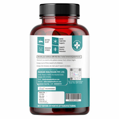 Raskam Magnesium Glycinate, 2000mg per serving, 120 vegetarian tablets, supports muscle recovery, sleep and nerve health