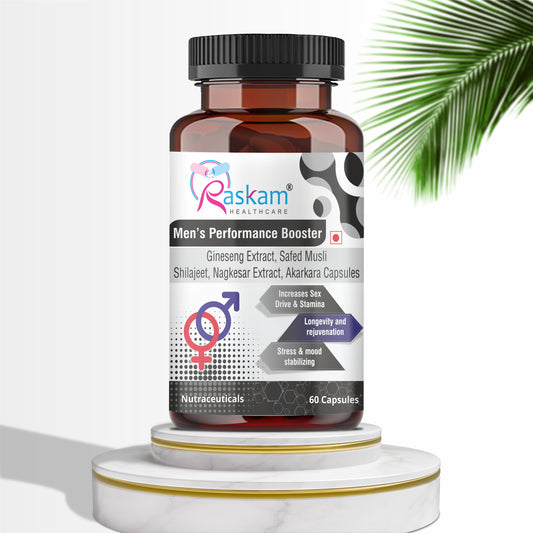 Raskam Men's Performance Booster 60 - Capsules - Improve Muscle Strength & Performance, Boost Energy for Men