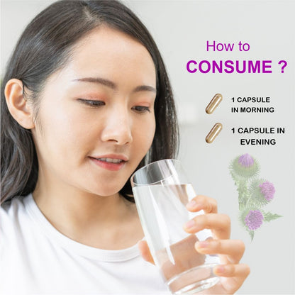 Raskam Milk Thistle Complex | Liver & Gall bladder health supplement | Antioxidant & anti- inflammatory | Liver Detox, Liver refresher | 100 Veg Capsules