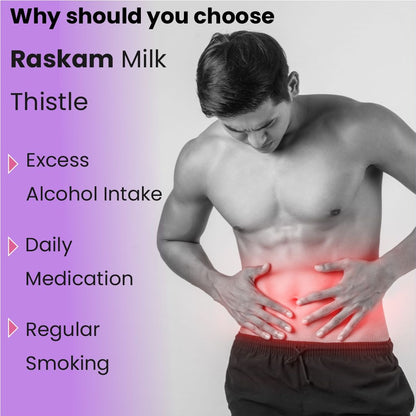 Raskam Milk Thistle Complex | Liver & Gall bladder health supplement | Antioxidant & anti- inflammatory | Liver Detox, Liver refresher | 100 Veg Capsules