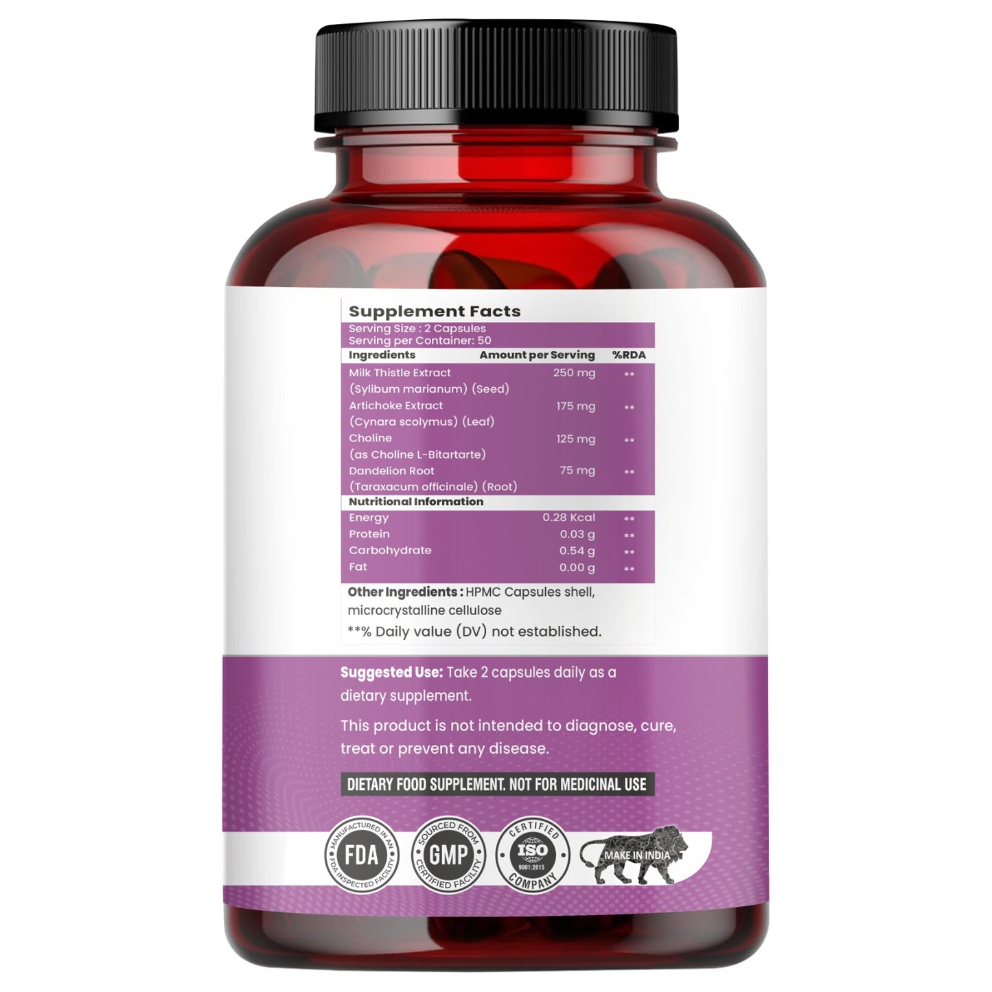 Raskam Milk Thistle Complex | Liver & Gall bladder health supplement | Antioxidant & anti- inflammatory | Liver Detox, Liver refresher | 100 Veg Capsules