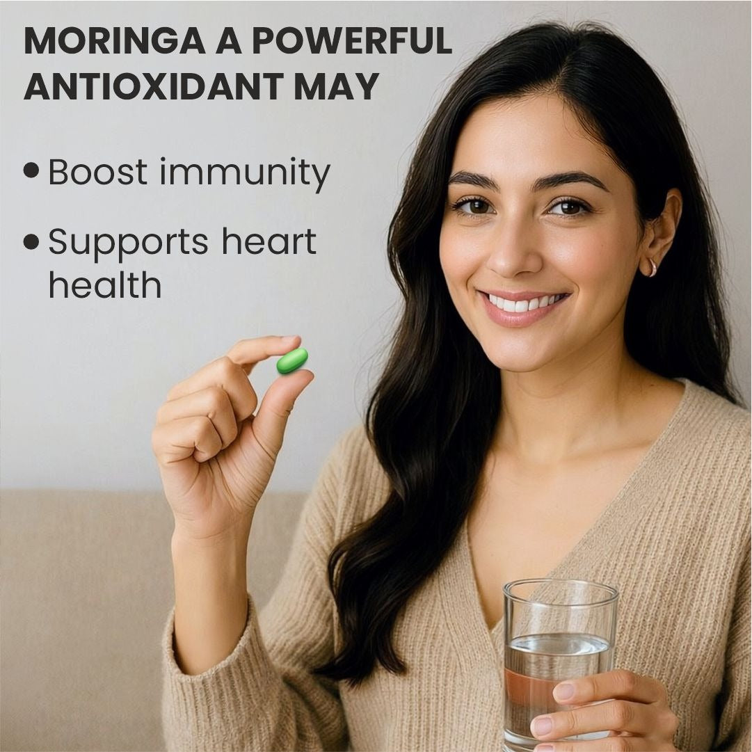 Raskam Organic Moringa Tablet with 1200mg moringa Leaves Extract | Moringa Powder Tablets for Immunity, Digestion & Energy | Moringa Leaves 120 Tablets